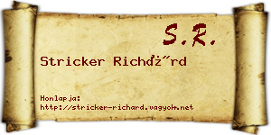 Stricker Richárd névjegykártya